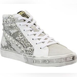 Vintage Havana White and Gray High-Top Sneakers